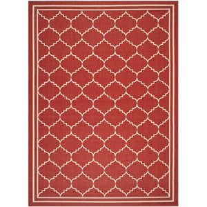 Pemberly Row Polypropylene Red Indoor Outdoor Rug - 5'3&quot x 7'7&quot