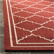 Pemberly Row Polypropylene Red Indoor Outdoor Rug - 8' x 11'