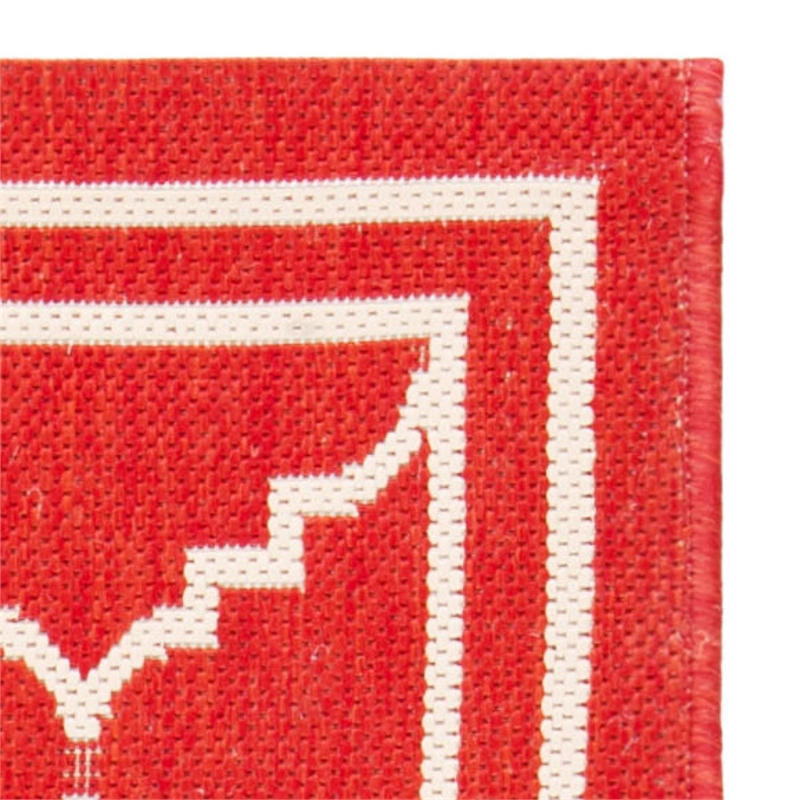 Pemberly Row Polypropylene Red Indoor Outdoor Rug - 9' x 12'