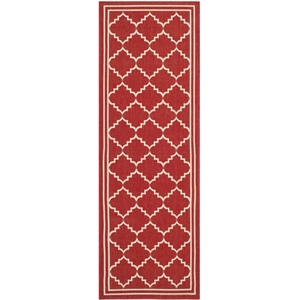 Pemberly Row Polypropylene Red Indoor Outdoor Rug - Runner 2'3&quot x 6'7&quot