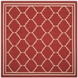 Pemberly Row Polypropylene Red Indoor Outdoor Rug - Square 6'7