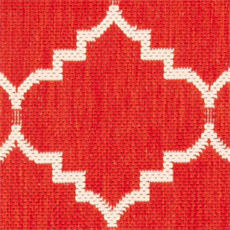 Pemberly Row Polypropylene Red Indoor Outdoor Rug - Square 6'7