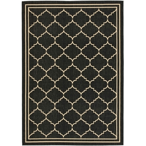 Pemberly Row Polypropylene Black Indoor Outdoor Rug - 5'3&quot x 7'7&quot