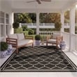 Pemberly Row Polypropylene Black Indoor Outdoor Rug - 8' x 11'