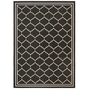 Pemberly Row Polypropylene Black Indoor Outdoor Rug - 9' x 12'