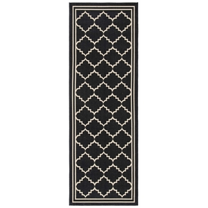 Pemberly Row Polypropylene Black Indoor Outdoor Rug - Runner 2'3&quot x 6'7&quot