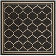 Pemberly Row Polypropylene Black Indoor Outdoor Rug - Square 6'7