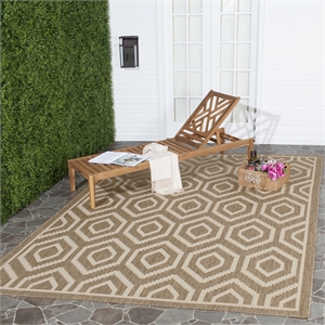 Pemberly Row Polypropylene Brown Indoor Outdoor Rug - 2'7&quot x 5'