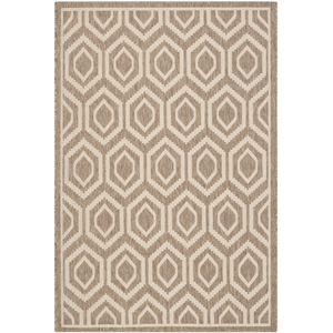 Pemberly Row Polypropylene Brown Indoor Outdoor Rug - 4' x 5'7&quot