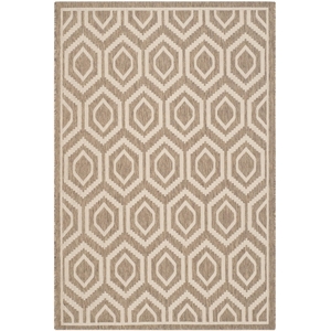 Pemberly Row Polypropylene Brown Indoor Outdoor Rug - 6'7&quot x 9'6&quot