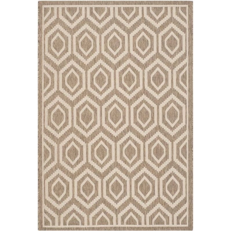 Pemberly Row Polypropylene Brown Indoor Outdoor Rug - 8' x 11'
