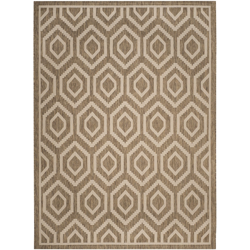 Pemberly Row Polypropylene Brown Indoor Outdoor Rug - 9' x 12'