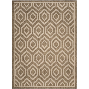 Pemberly Row Polypropylene Brown Indoor Outdoor Rug - 9' x 12'