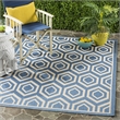 Pemberly Row Polypropylene Blue Indoor Outdoor Rug - 2'7
