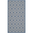 Pemberly Row Polypropylene Blue Indoor Outdoor Rug - 2'7