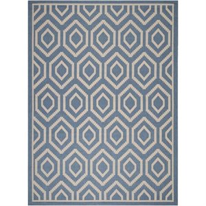 Pemberly Row Polypropylene Blue Indoor Outdoor Rug - 5'3&quot x 7'7&quot