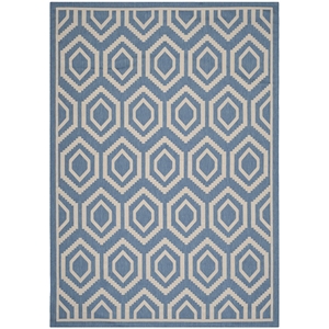 Pemberly Row Polypropylene Blue Indoor Outdoor Rug - 6'7&quot x 9'6&quot