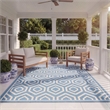 Pemberly Row Polypropylene Blue Indoor Outdoor Rug - 8' x 11'