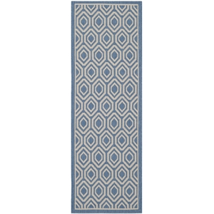 Pemberly Row Polypropylene Blue Indoor Outdoor Rug - Runner 2'3&quot x 6'7&quot