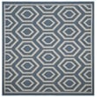 Pemberly Row Polypropylene Blue Indoor Outdoor Rug - Square 7'10