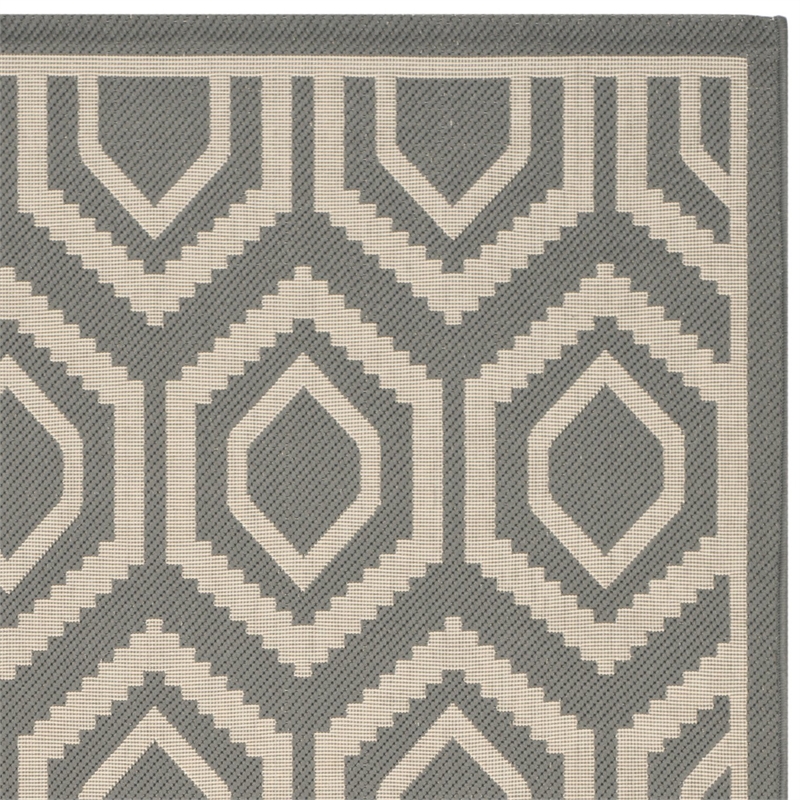 Pemberly Row Polypropylene Anthracite Indoor Outdoor Rug - 4' x 5'7
