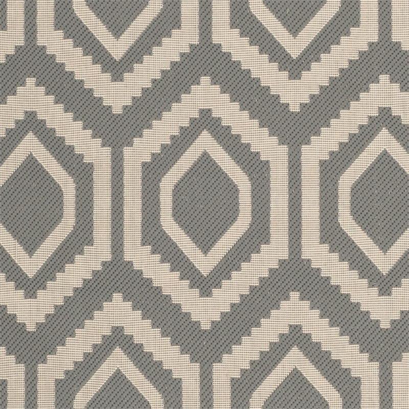 Pemberly Row Polypropylene Anthracite Indoor Outdoor Rug - 5'3
