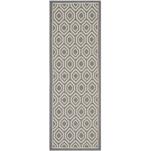 Pemberly Row Polypropylene Anthracite Indoor Outdoor Rug - Runner 2'3&quot x 6'7&quot