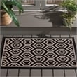 Pemberly Row Polypropylene Black Indoor Outdoor Rug - 2' x 3'7