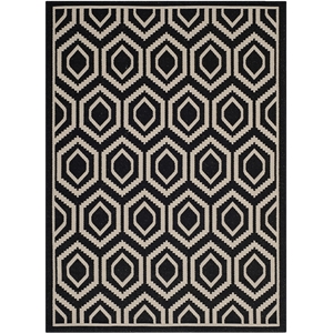 Pemberly Row Polypropylene Black Indoor Outdoor Rug - 4' x 5'7&quot