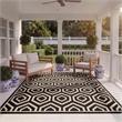 Pemberly Row Polypropylene Black Indoor Outdoor Rug - 8' x 11'