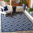 Pemberly Row Polypropylene Navy Indoor Outdoor Rug - 2'7