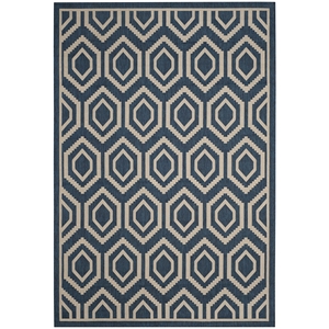 Pemberly Row Polypropylene Navy Indoor Outdoor Rug - 6'7&quot x 9'6&quot