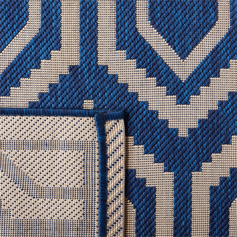 Pemberly Row Polypropylene Navy Indoor Outdoor Rug - Square 7'10