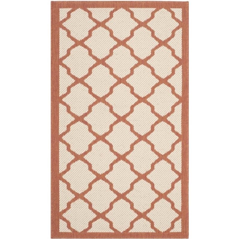 Pemberly Row Polypropylene Beige Indoor Outdoor Rug - 2' x 3'7
