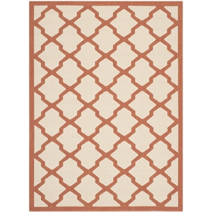 Pemberly Row Polypropylene Beige Indoor Outdoor Rug - 4' x 5'7&quot