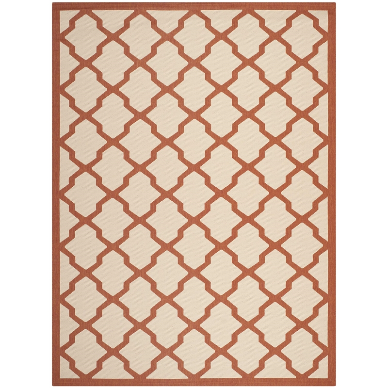Pemberly Row Polypropylene Beige Indoor Outdoor Rug - 8' x 11'