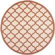 Pemberly Row Polypropylene Beige Indoor Outdoor Rug - Round 7'10
