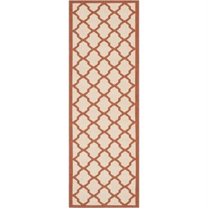 Pemberly Row Polypropylene Beige Indoor Outdoor Rug - Runner 2'3&quot x 6'7&quot