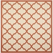 Pemberly Row Polypropylene Beige Indoor Outdoor Rug - Square 7'10