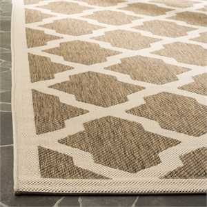 Pemberly Row Polypropylene Brown Indoor Outdoor Rug - 2' x 3'7&quot