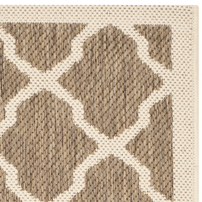 Pemberly Row Polypropylene Brown Indoor Outdoor Rug - 2' x 3'7