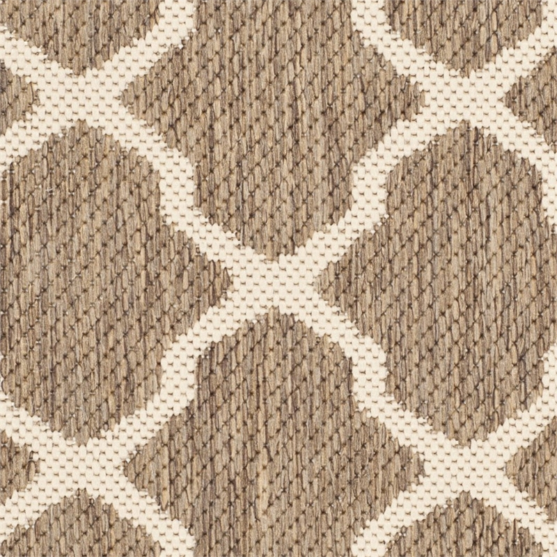 Pemberly Row Polypropylene Brown Indoor Outdoor Rug - 2' x 3'7