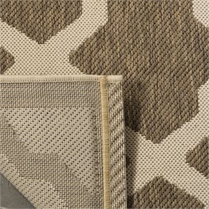 Pemberly Row Polypropylene Brown Indoor Outdoor Rug - 4' x 5'7&quot