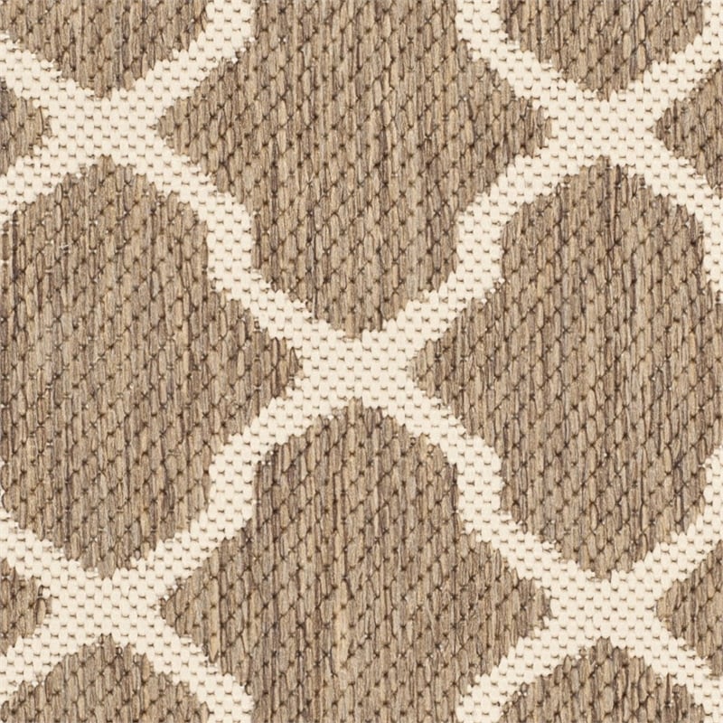Pemberly Row Polypropylene Brown Indoor Outdoor Rug - 4' x 5'7