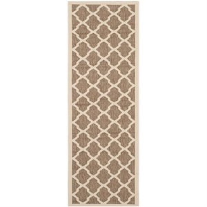 Pemberly Row Polypropylene Brown Indoor Outdoor Rug - Runner 2'3&quot x 6'7&quot
