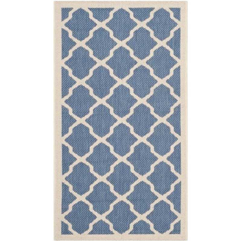Pemberly Row Polypropylene Blue Indoor Outdoor Rug - 2' x 3'7