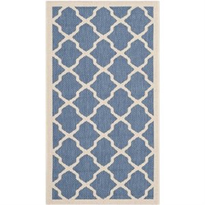 Pemberly Row Polypropylene Blue Indoor Outdoor Rug - 2' x 3'7&quot