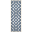 Pemberly Row Polypropylene Blue Indoor Outdoor Rug - 2'7