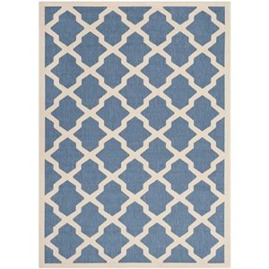 Pemberly Row Polypropylene Blue Indoor Outdoor Rug - 4' x 5'7&quot