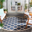 Pemberly Row Polypropylene Blue Indoor Outdoor Rug - Round 7'10